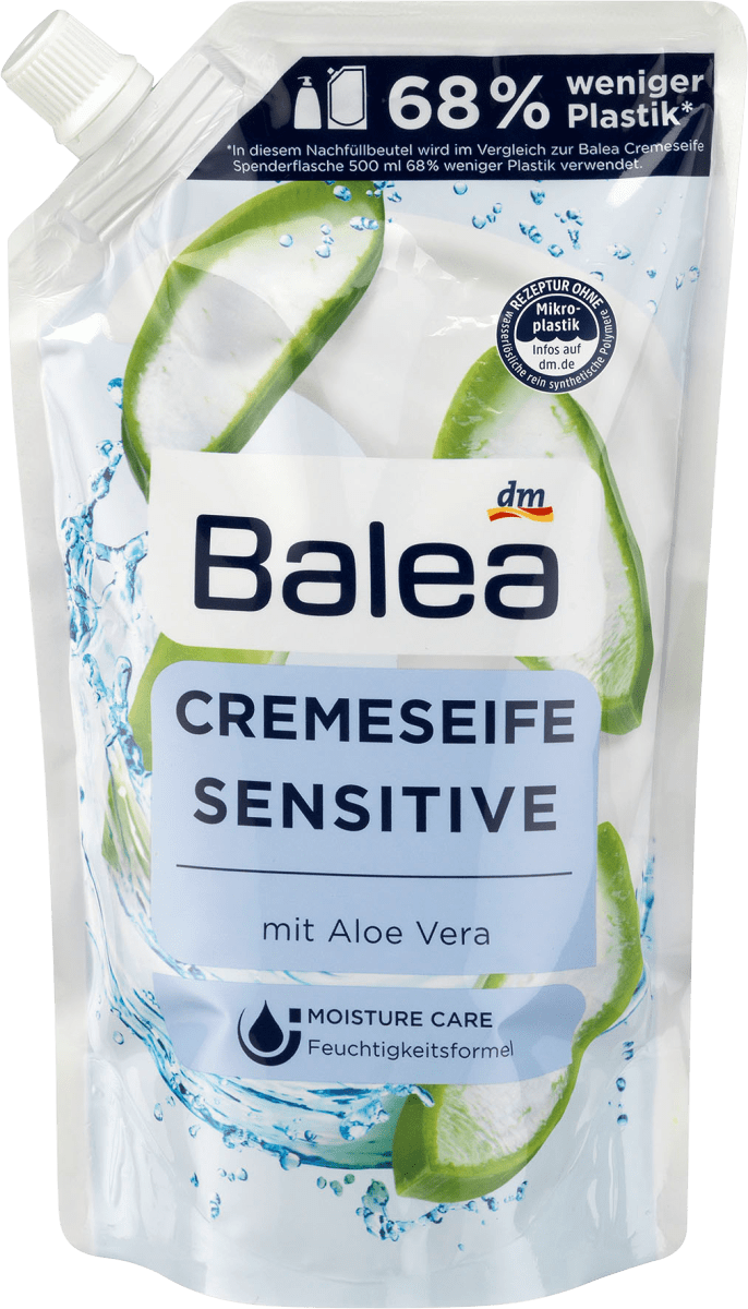 Balea Flüssigseife sensitive mit Aloe Vera Nachfüllpack 500 ml – Helferlein  mit Herz