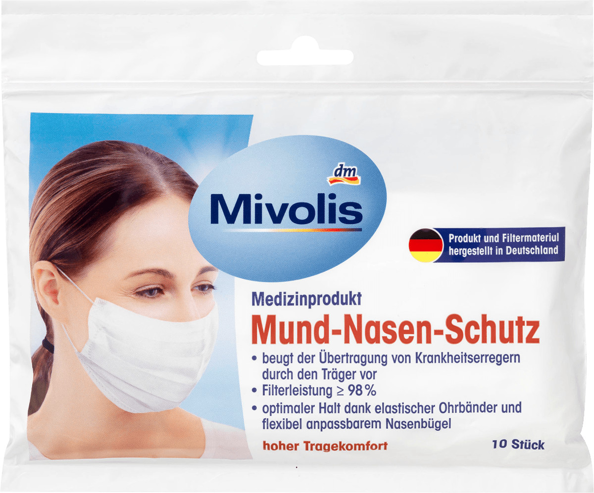 Mundschutzmaske für Erwachsene, Einweg, 10 St