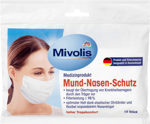Mundschutzmaske für Erwachsene, Einweg, 10 St