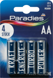 Paradies Batterien Power Alkaline Mignon AA, 4 St
