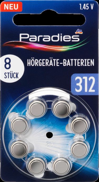 Paradies Hörgeräte-Batterie Typ 312 MP8, 8 St