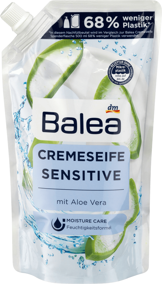 Balea, Flüssigseife sensitive mit Aloe Vera Nachfüllpack, 500 ml