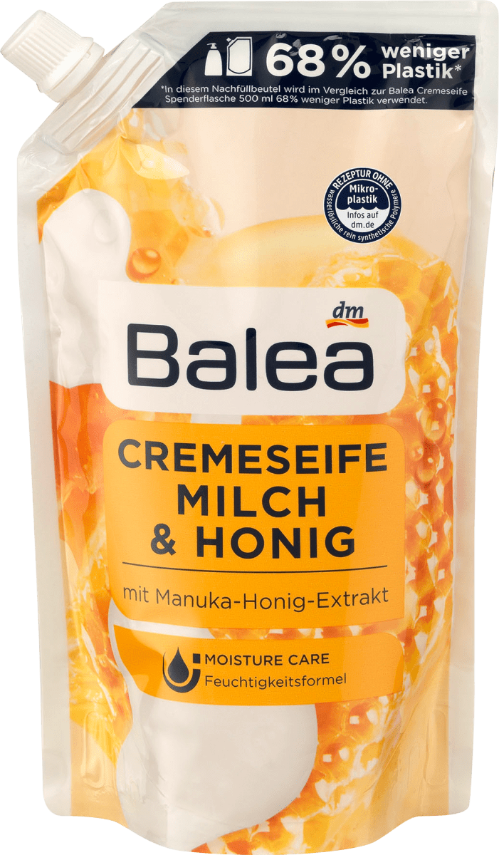 Balea, Flüssigseife Milch & Honig Nachfüllpack, 500 ml