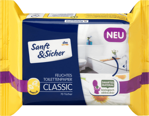 Sanft&Sicher, Feuchtes Toilettenpapier Classic Kamille, 70 St