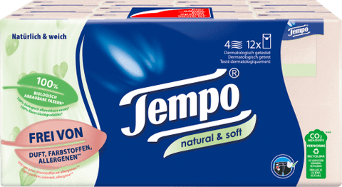Tempo Taschentuch natural & soft Softpack 12x9, 108 St