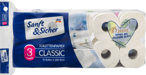 Sanft&Sicher, Toilettenpapier Classic 3-lagig (10x220 Blatt)