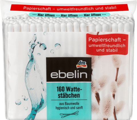 ebelin Wattestäbchen Nachfüllpack, 160 St